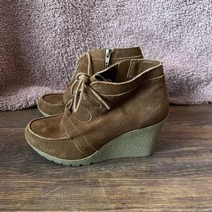 MIA Berdina Ankle Wedge Bootie, Brown, 6.5